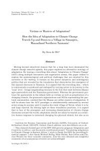 Victims or Masters of Adaptation? How the Idea of Adaptation to Climate Change Travels Up and Down to a Village in Simanjiro, Maasailand Northern Tanzania