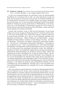 Manfred G. Schmidt: Das politische System der Bundesrepublik Deutschland