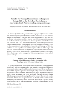 Vorfahrt für Vorsorge? Konzeptionen vorbeugender Sozialpolitik in den deutschen Bundesländern. Eine vergleichende Analyse von Regierungserklärungen