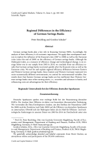 Regional Differences in the Efficiency of German Savings Banks