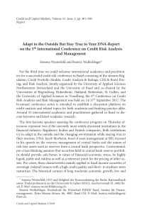 Adapt to the Outside But Stay True to Your DNA-Report on the 5th International Conference on Credit Risk Analysis and Management