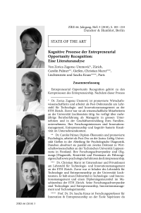 Kognitive Prozesse der Entrepreneurial Opportunity Recognition: Eine Literaturanalyse