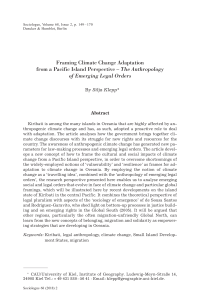 Framing Climate Change Adaptation from a Pacific Island Perspective – The Anthropology of Emerging Legal Orders