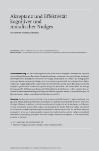 Akzeptanz und Effektivität kognitiver und moralischer Nudges