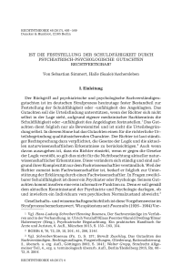 Ist die Feststellung der Schuldfähigkeit durch psychiatrisch-psychologische Gutachten rechtfertigbar?