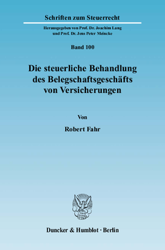Die steuerliche Behandlung des Belegschaftsgeschäfts von Versicherungen Die steuerliche Behandlung des Belegschaftsgeschäfts von Versicherungen