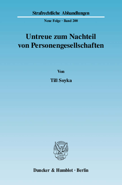 Untreue zum Nachteil von Personengesellschaften Untreue zum Nachteil von Personengesellschaften