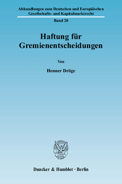 Haftung für Gremienentscheidungen Haftung für Gremienentscheidungen