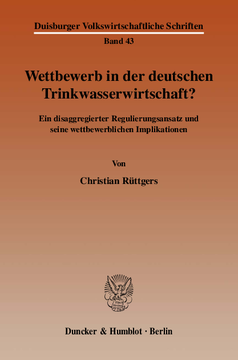 Wettbewerb in der deutschen Trinkwasserwirtschaft? Wettbewerb in der deutschen Trinkwasserwirtschaft?