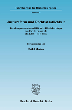 Justizreform und Rechtsstaatlichkeit Justizreform und Rechtsstaatlichkeit