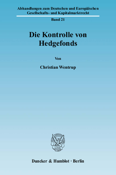 Die Kontrolle von Hedgefonds Die Kontrolle von Hedgefonds