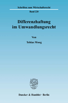 Differenzhaftung im Umwandlungsrecht Differenzhaftung im Umwandlungsrecht