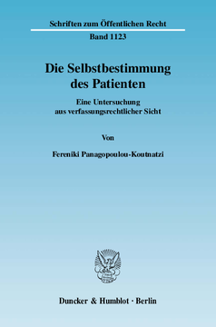 Die Selbstbestimmung des Patienten Die Selbstbestimmung des Patienten