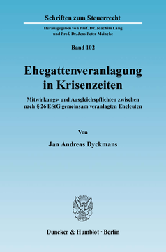 Ehegattenveranlagung in Krisenzeiten Ehegattenveranlagung in Krisenzeiten