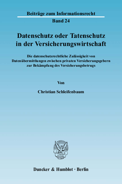 Datenschutz oder Tatenschutz in der Versicherungswirtschaft Datenschutz oder Tatenschutz in der Versicherungswirtschaft