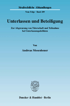 Unterlassen und Beteiligung Unterlassen und Beteiligung