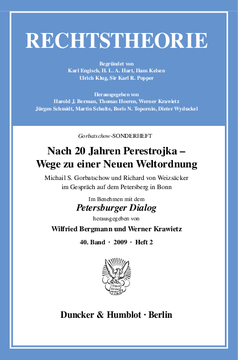 Nach 20 Jahren Perestrojka – Wege zu einer Neuen Weltordnung Nach 20 Jahren Perestrojka – Wege zu einer Neuen Weltordnung