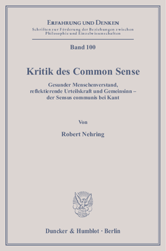 Kritik des Common Sense Kritik des Common Sense