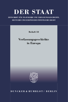 Verfassungsgeschichte in Europa Verfassungsgeschichte in Europa