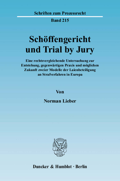 Schöffengericht und Trial by Jury Schöffengericht und Trial by Jury