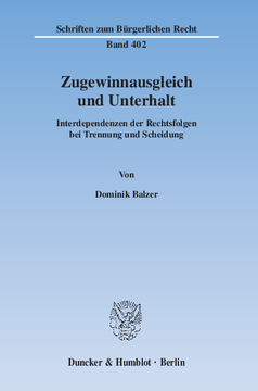 Zugewinnausgleich und Unterhalt Zugewinnausgleich und Unterhalt