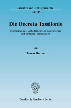 Die Decreta Tassilonis Die Decreta Tassilonis