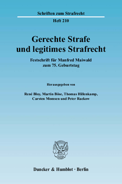 Gerechte Strafe und legitimes Strafrecht Gerechte Strafe und legitimes Strafrecht