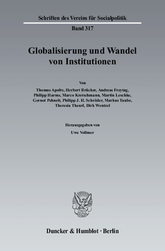 Globalisierung und Wandel von Institutionen Globalisierung und Wandel von Institutionen