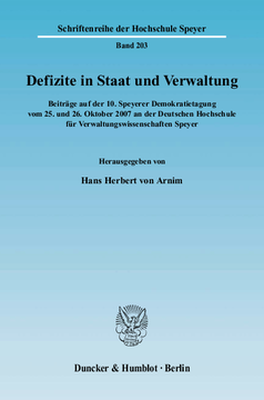Defizite in Staat und Verwaltung Defizite in Staat und Verwaltung