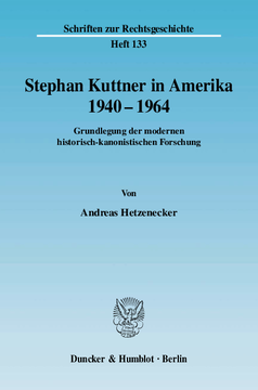 Stephan Kuttner in Amerika 1940–1964 Stephan Kuttner in Amerika 1940–1964