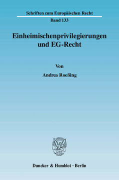 Einheimischenprivilegierungen und EG-Recht Einheimischenprivilegierungen und EG-Recht