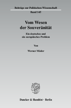 Vom Wesen der Souveränität Vom Wesen der Souveränität