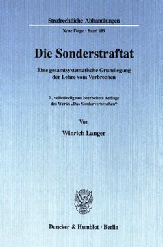 Die Sonderstraftat Die Sonderstraftat