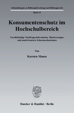 Konsumentenschutz im Hochschulbereich Konsumentenschutz im Hochschulbereich