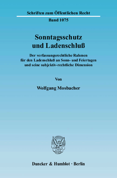 Sonntagsschutz und Ladenschluß Sonntagsschutz und Ladenschluß