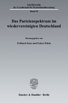 Das Parteienspektrum im wiedervereinigten Deutschland Das Parteienspektrum im wiedervereinigten Deutschland