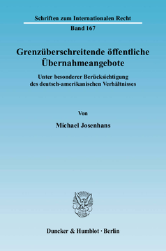 Grenzüberschreitende öffentliche Übernahmeangebote Grenzüberschreitende öffentliche Übernahmeangebote