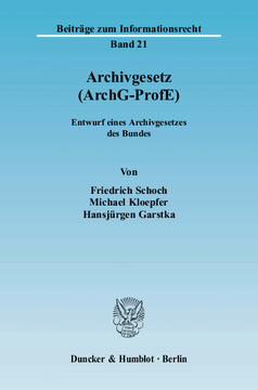 Archivgesetz (ArchG-ProfE) Archivgesetz (ArchG-ProfE)