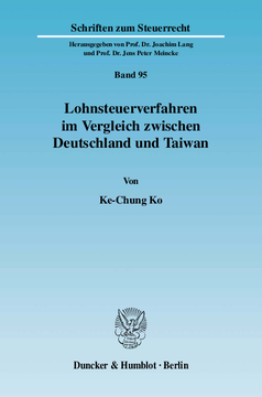 Lohnsteuerverfahren im Vergleich zwischen Deutschland und Taiwan Lohnsteuerverfahren im Vergleich zwischen Deutschland und Taiwan