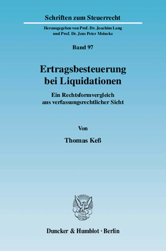 Ertragsbesteuerung bei Liquidationen Ertragsbesteuerung bei Liquidationen