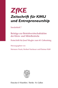 Beiträge zur Betriebswirtschaftslehre der Klein- und Mittelbetriebe Beiträge zur Betriebswirtschaftslehre der Klein- und Mittelbetriebe