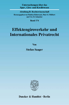 Effektengiroverkehr und Internationales Privatrecht Effektengiroverkehr und Internationales Privatrecht