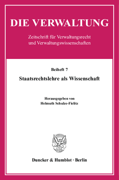 Staatsrechtslehre als Wissenschaft Staatsrechtslehre als Wissenschaft
