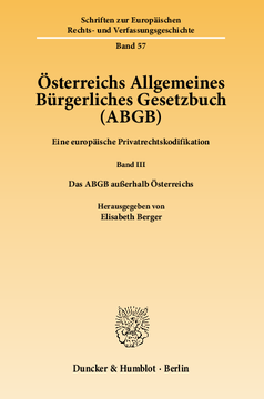 Österreichs Allgemeines Bürgerliches Gesetzbuch (ABGB) Österreichs Allgemeines Bürgerliches Gesetzbuch (ABGB)