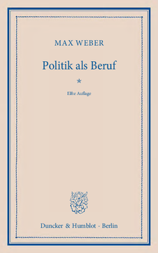 Politik als Beruf Politik als Beruf