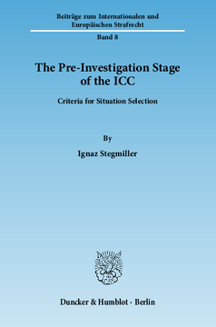The Pre-Investigation Stage of the ICC The Pre-Investigation Stage of the ICC
