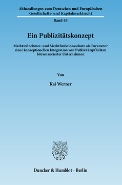 Ein Publizitätskonzept Ein Publizitätskonzept