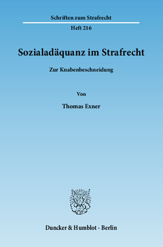 Sozialadäquanz im Strafrecht Sozialadäquanz im Strafrecht