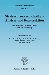 Strafrechtswissenschaft als Analyse und Konstruktion