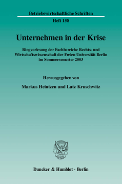 Unternehmen in der Krise Unternehmen in der Krise